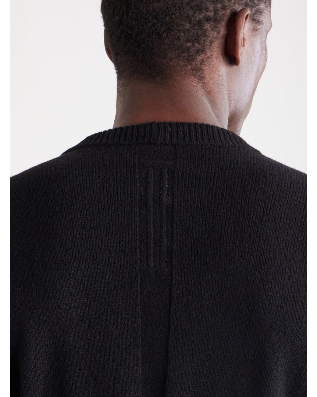 Rick Owens Blue Cashmere-Blend Knitted Sweater for men