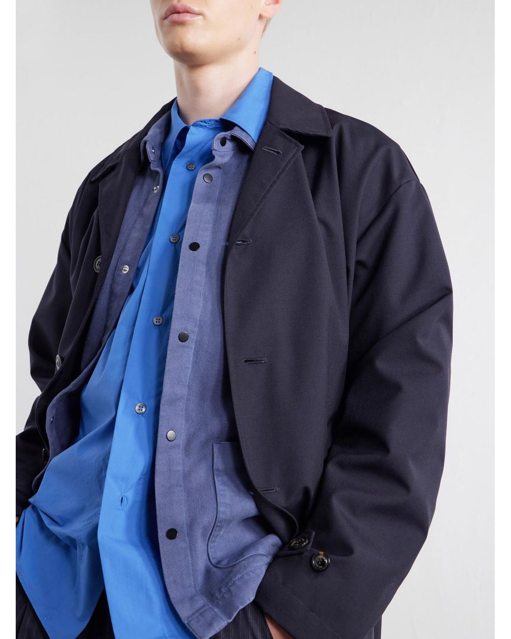 Studio Nicholson Blue Cotton-Poplin Shirt for men