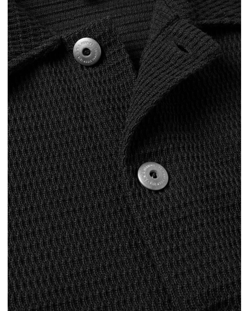 S.N.S Herning Black Radial Virgin Wool Jacket for men