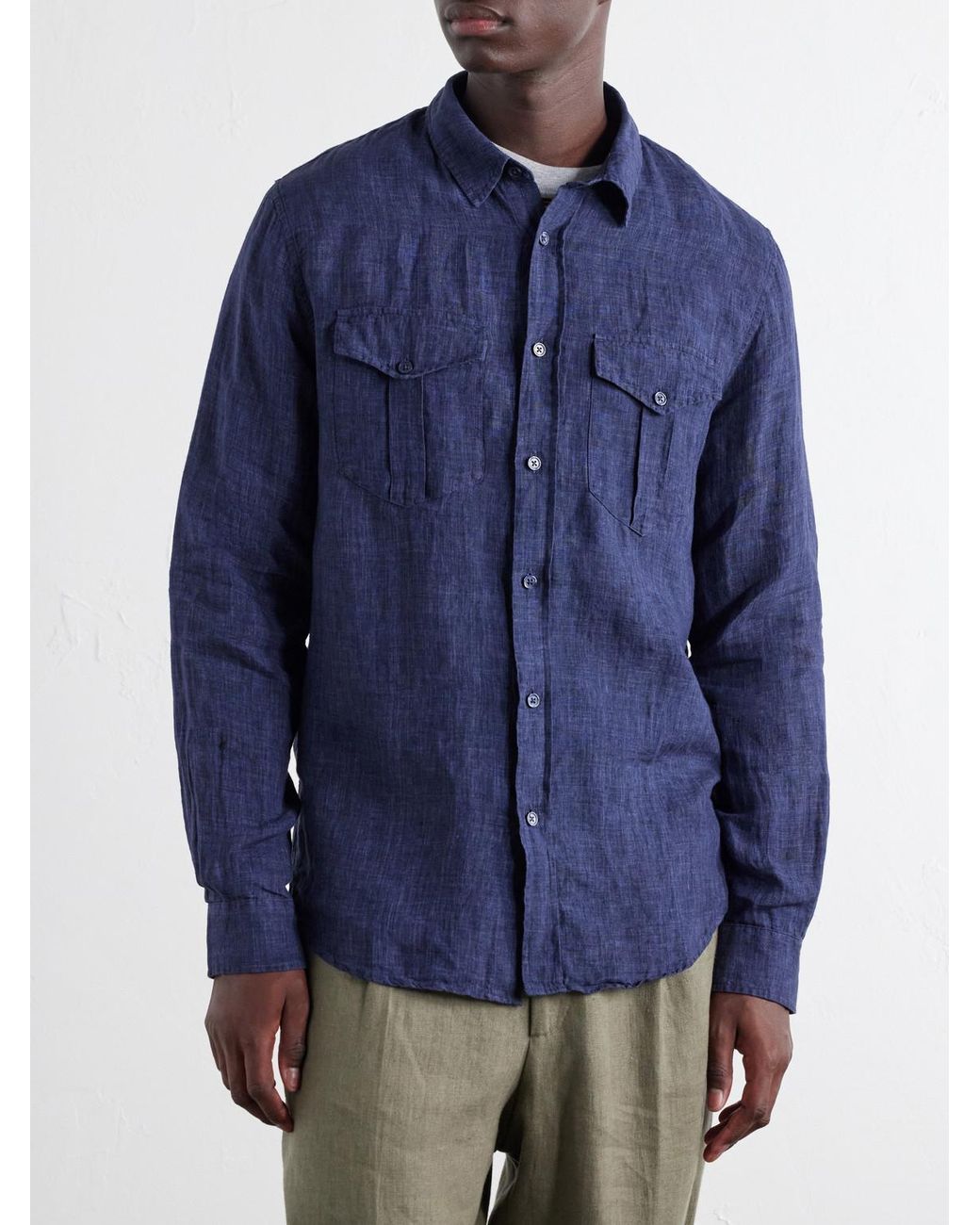 Orlebar Brown Blue Colburn Linen Shirt for men