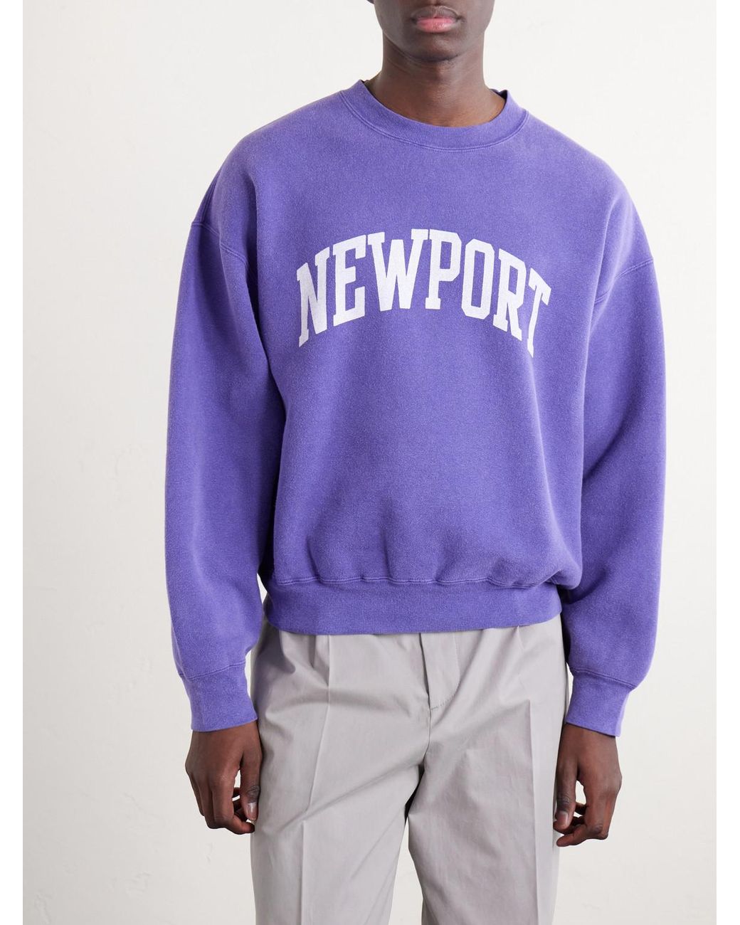 Remi Relief Purple Newport Printed Cotton-jersey Sweatshirt for men