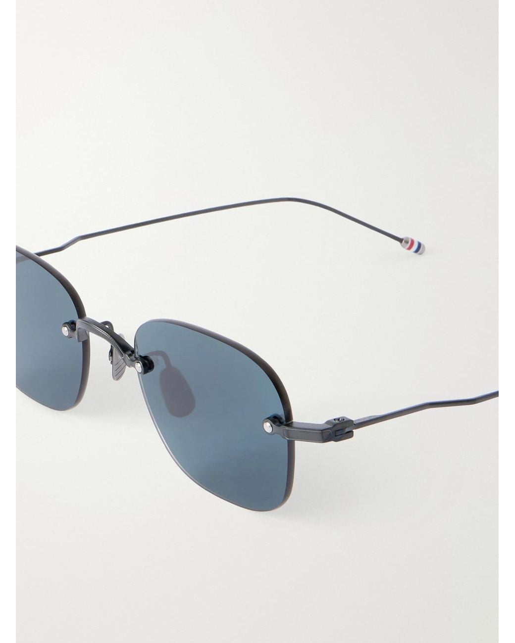 Thom Browne Blue Square-Frame Titanium Sunglasses for men