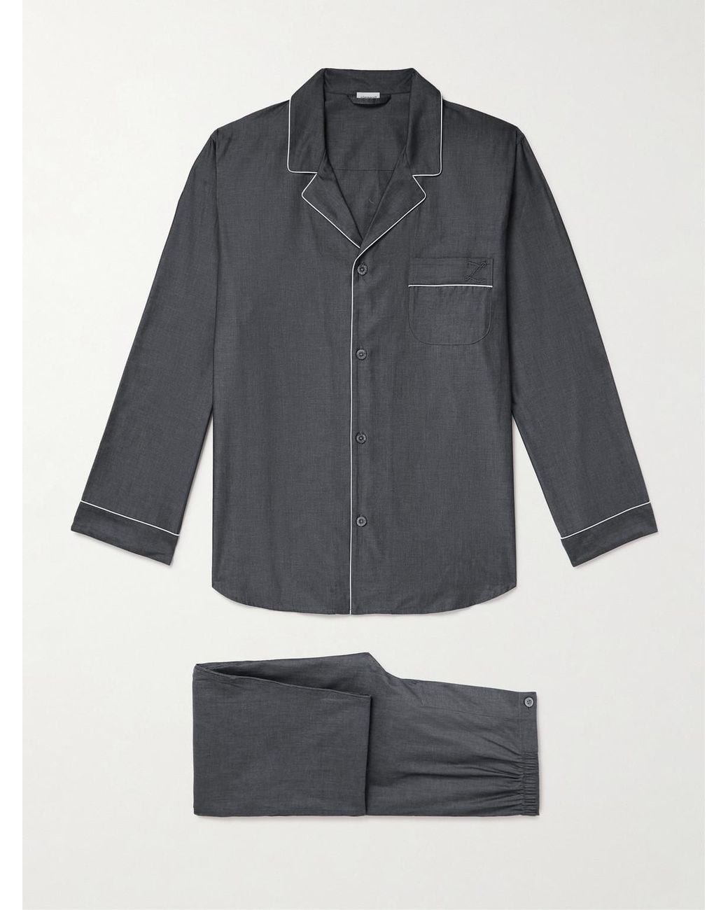 Zimmerli of Switzerland Gray Cotton Pyjama Set for men