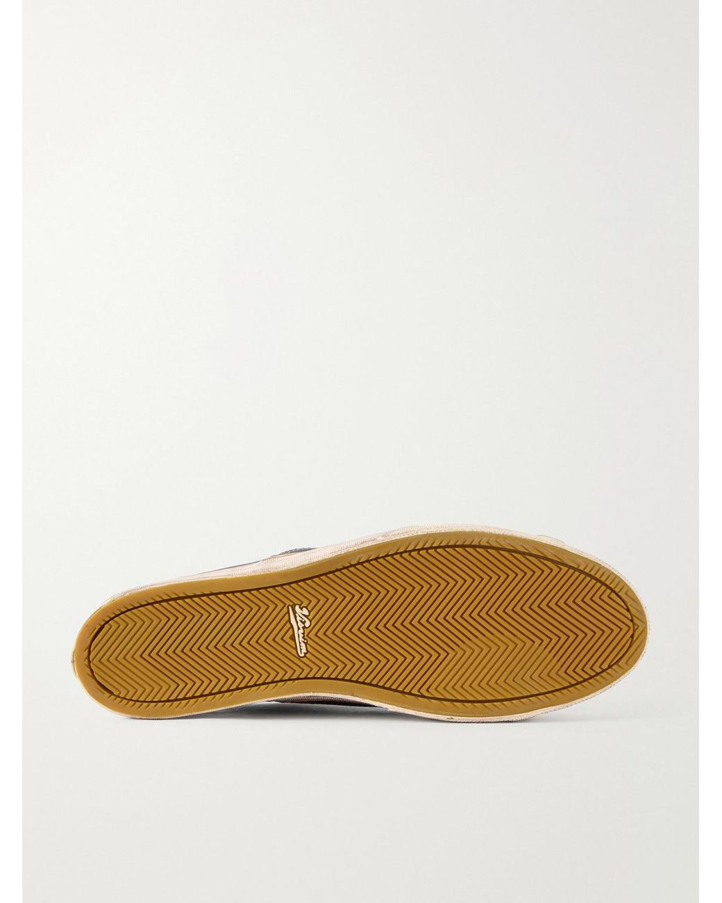 Visvim Blue Logan Distressed Canvas Sneakers for men