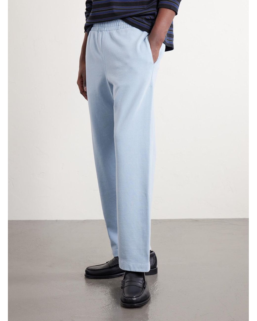 Remi Relief Blue Straight-leg Cotton-jersey Sweatpants for men