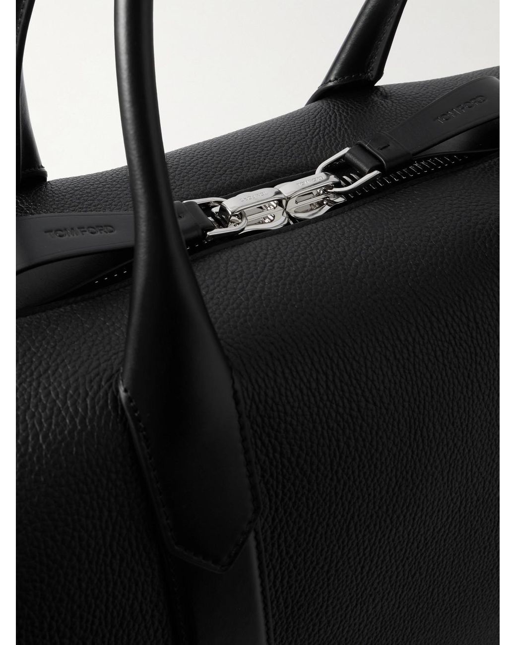 Tom Ford Black Full-grain Leather Duffle Bag for men