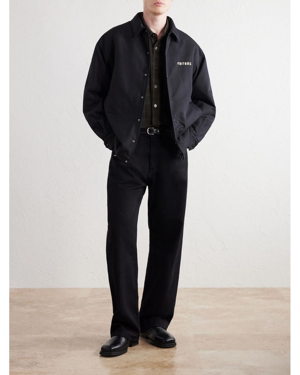 Visvim Black Embroidered Wool And Silk-Blend-Twill Jacket for men