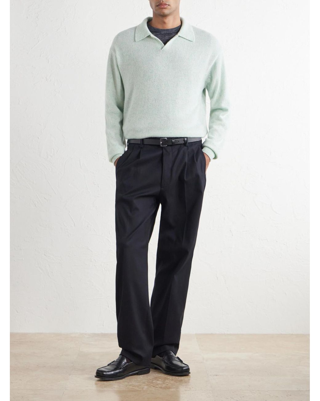 NN07 Blue Robin 10076 Straight-Leg Organic Stretch-Cotton Dobby Trousers for men