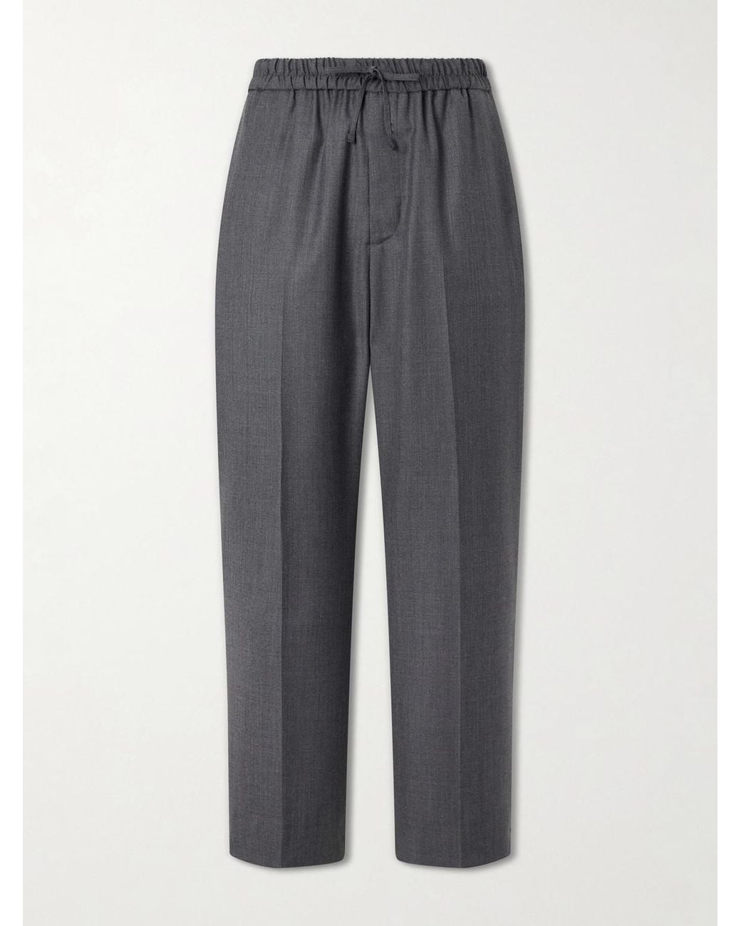 Officine Generale Gray Nilson Straight-Leg Wool, Cashmere And Silk-Blend Suit Trousers for men