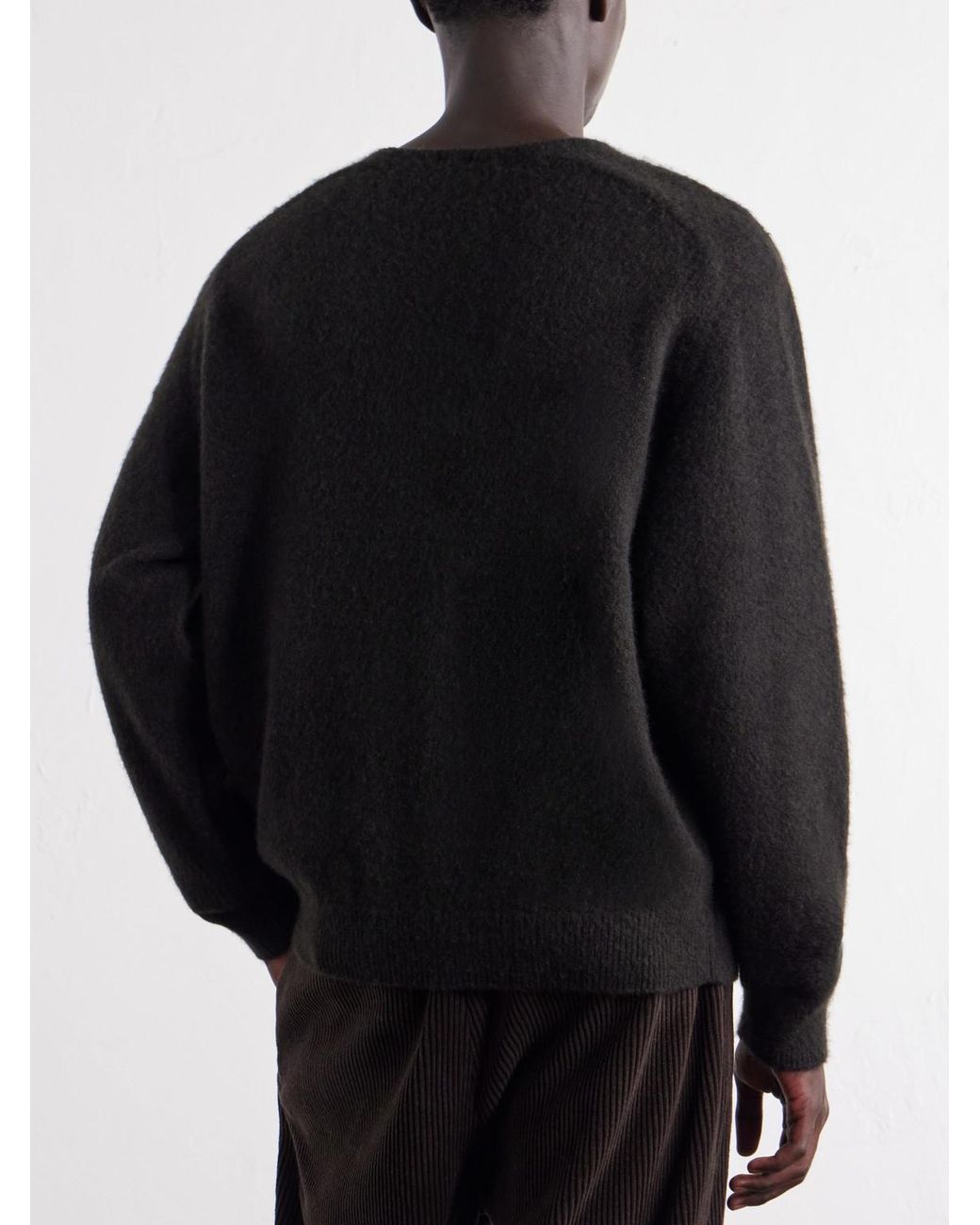 A.PRESSE Black Brushed Cashmere Sweater for men