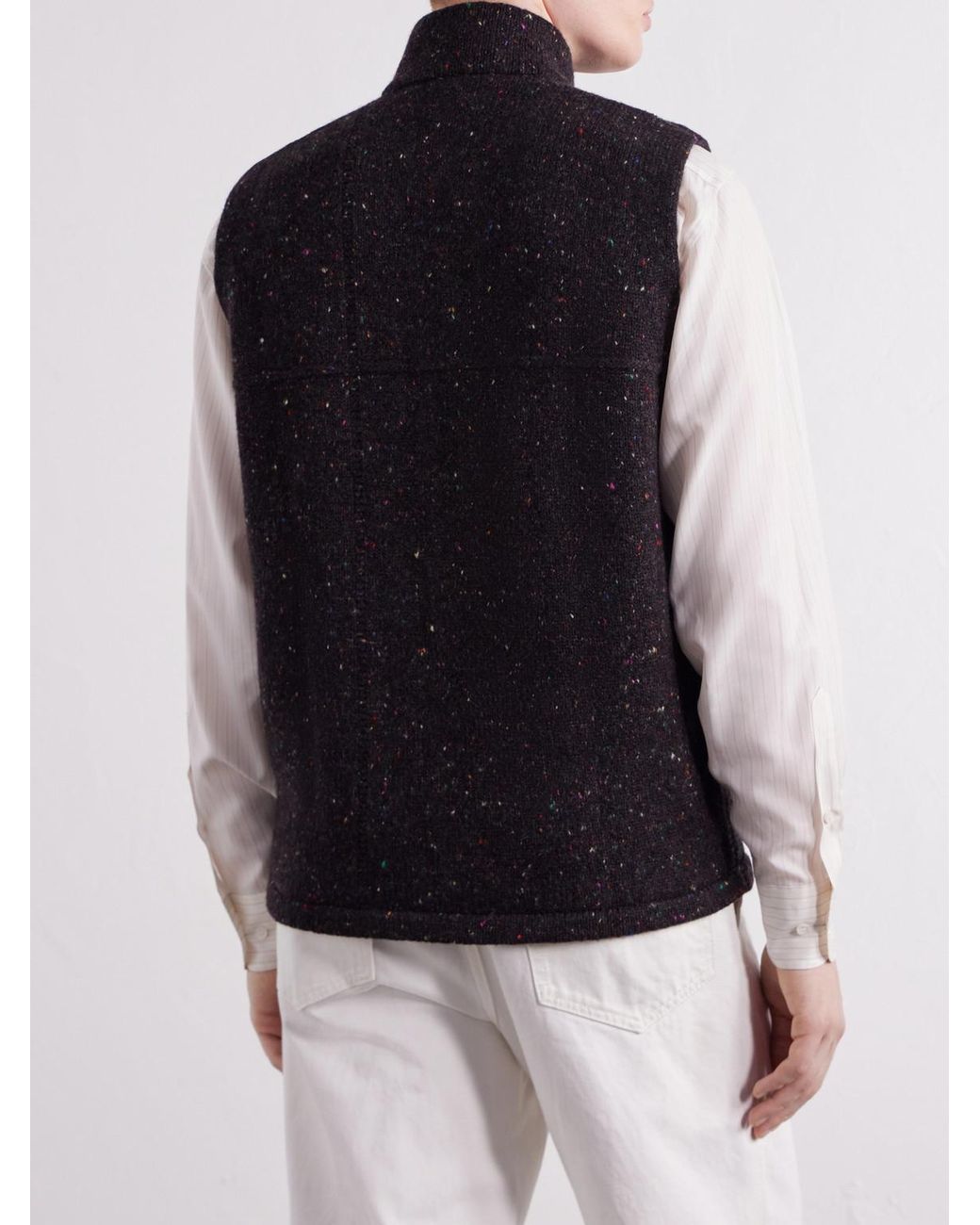 Inis Meáin Black Lifeline Wool And Cashmere-Blend Gilet for men