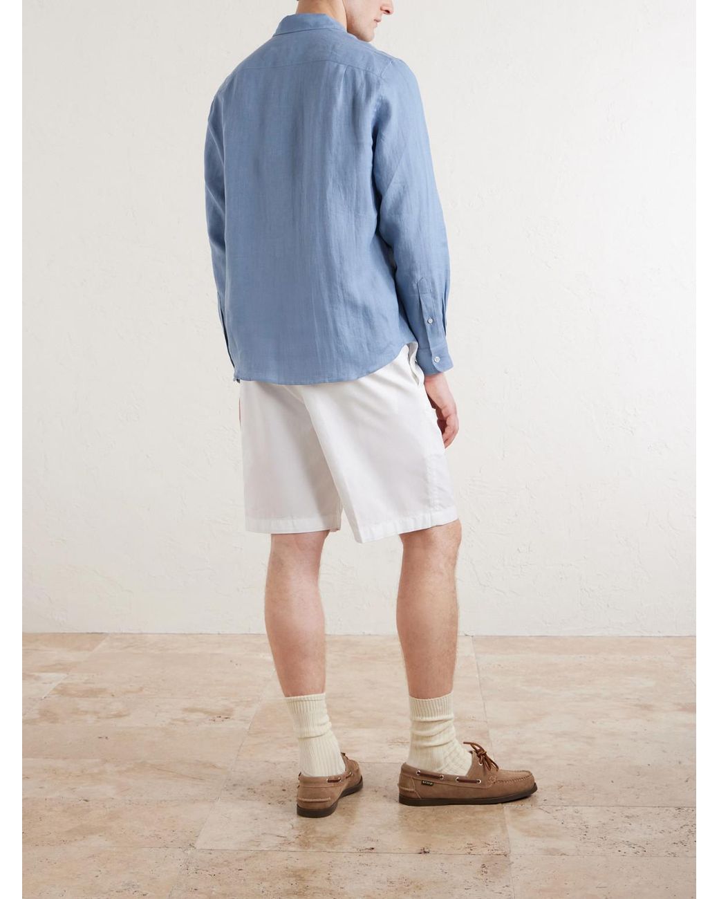 Aimé Leon Dore Blue Linen Shirt for men