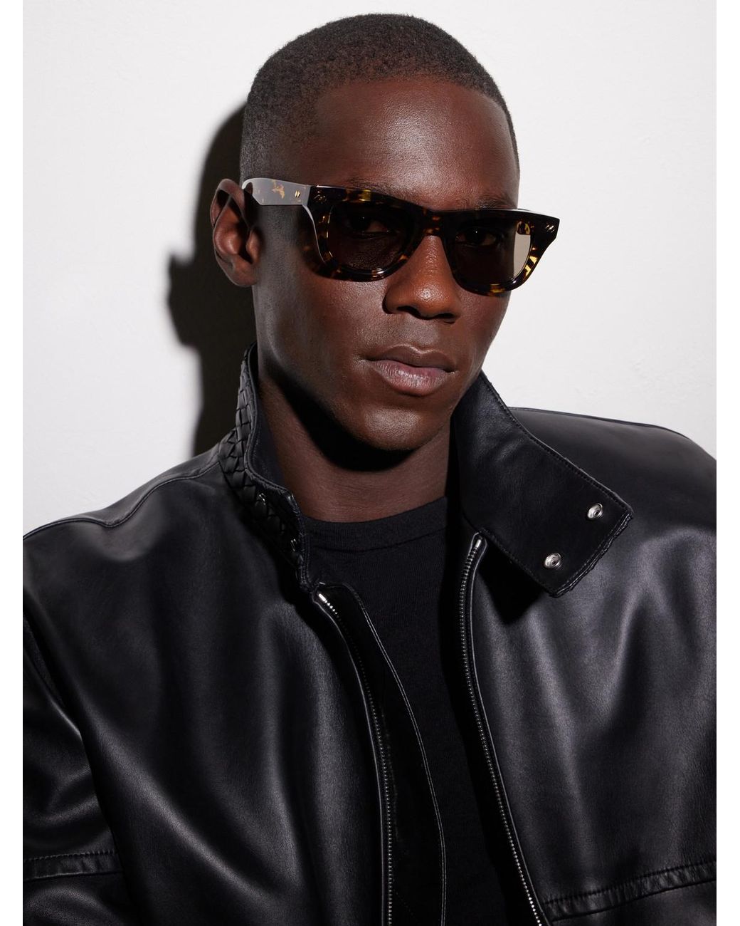 Bottega Veneta Brown Bold Ribbon Stud D-frame Recycled Tortoiseshell Acetate Sunglasses for men
