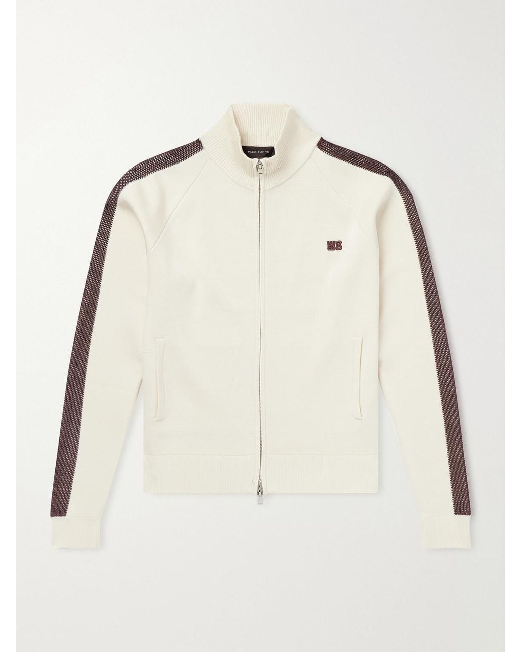 Wales Bonner Natural Tide Logo-Embroidered Knitted Jacket for men