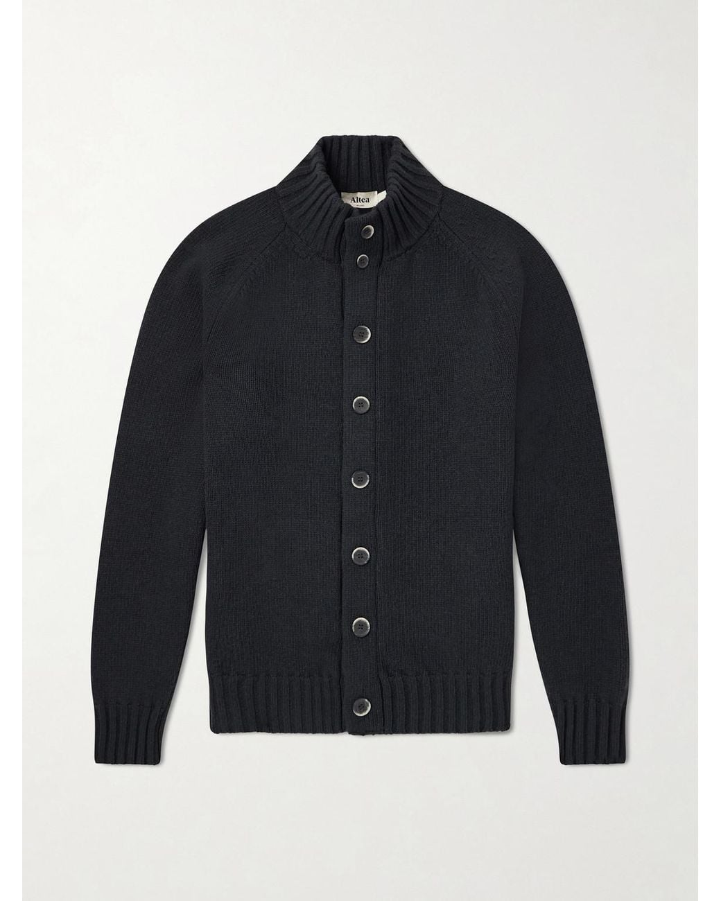 Altea Blue Virgin Wool Cardigan for men