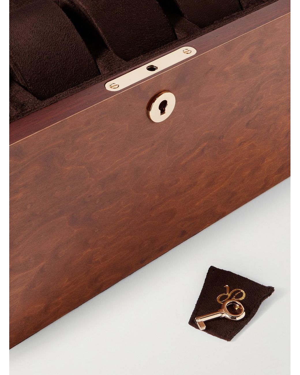 Rapport Brown Heritage Burr Walnut 16-piece Watch Box for men