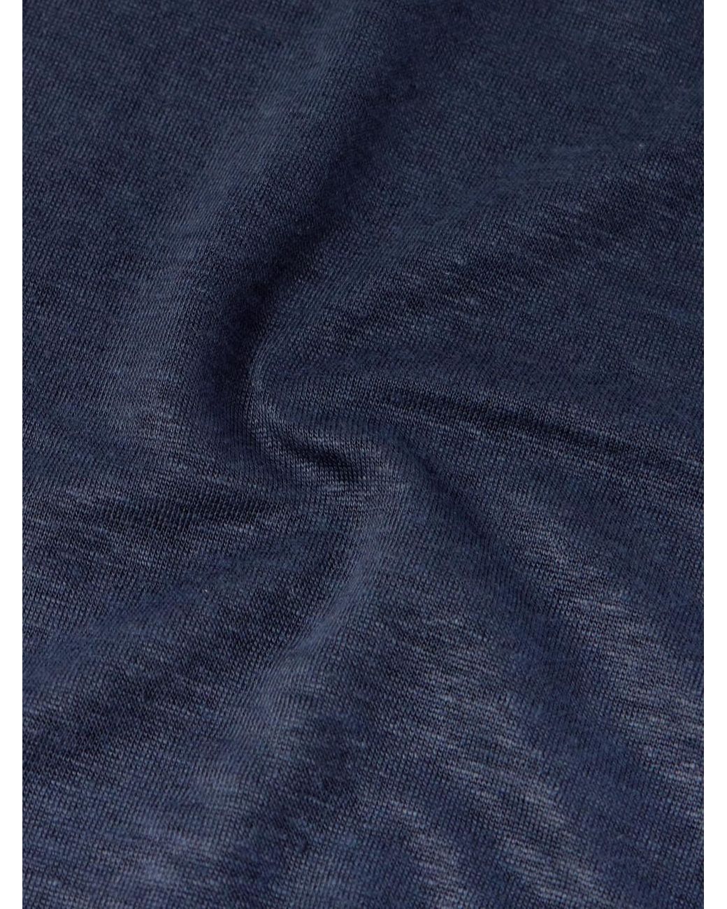 Loro Piana Blue Linen T-Shirt for men