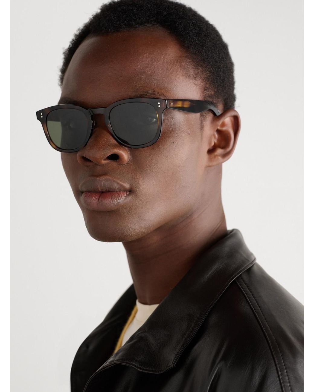 Garrett Leight Black Kinney Ii Round-Frame Acetate Sunglasses for men
