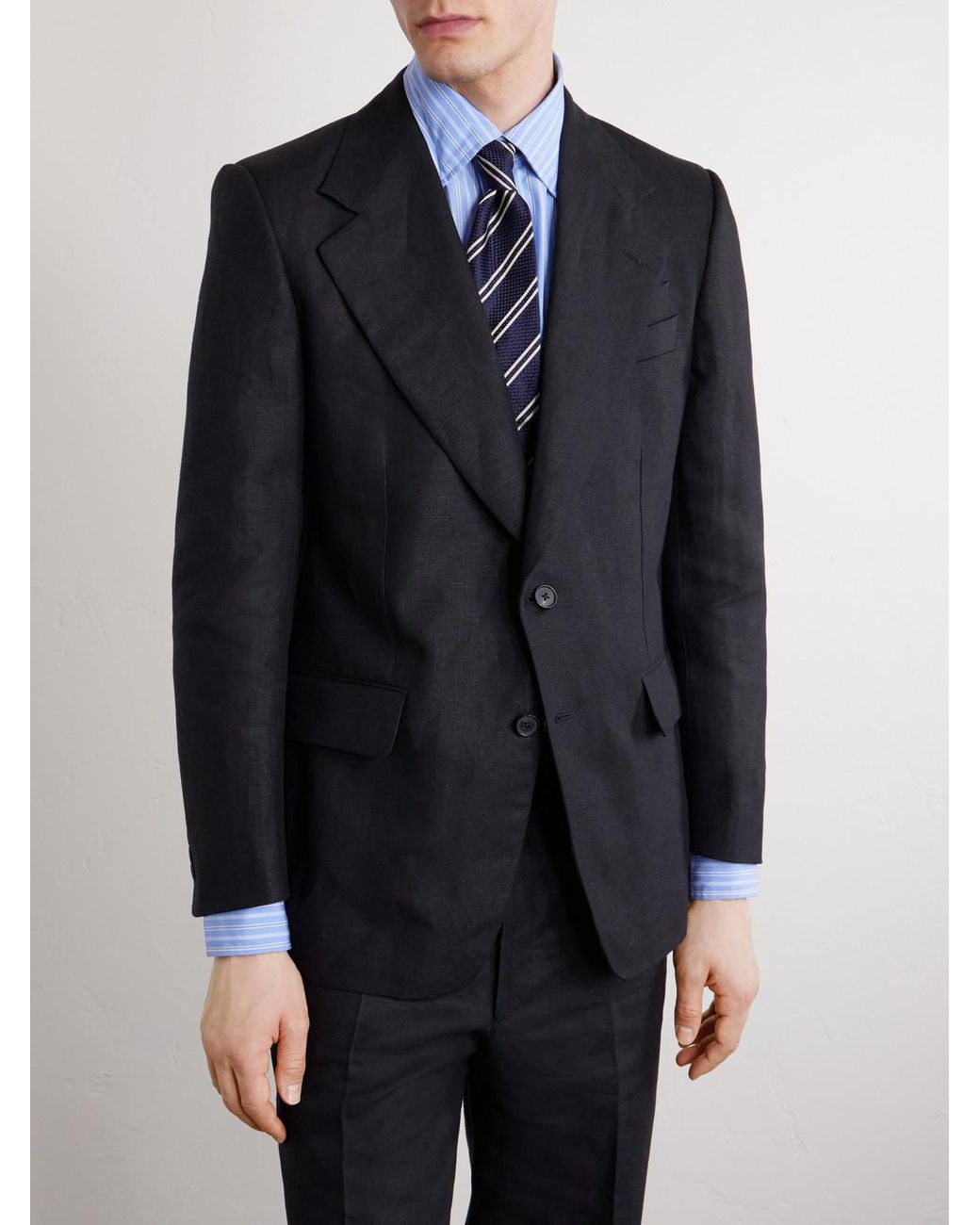 Husbands Black Linen Suit Jacket for men