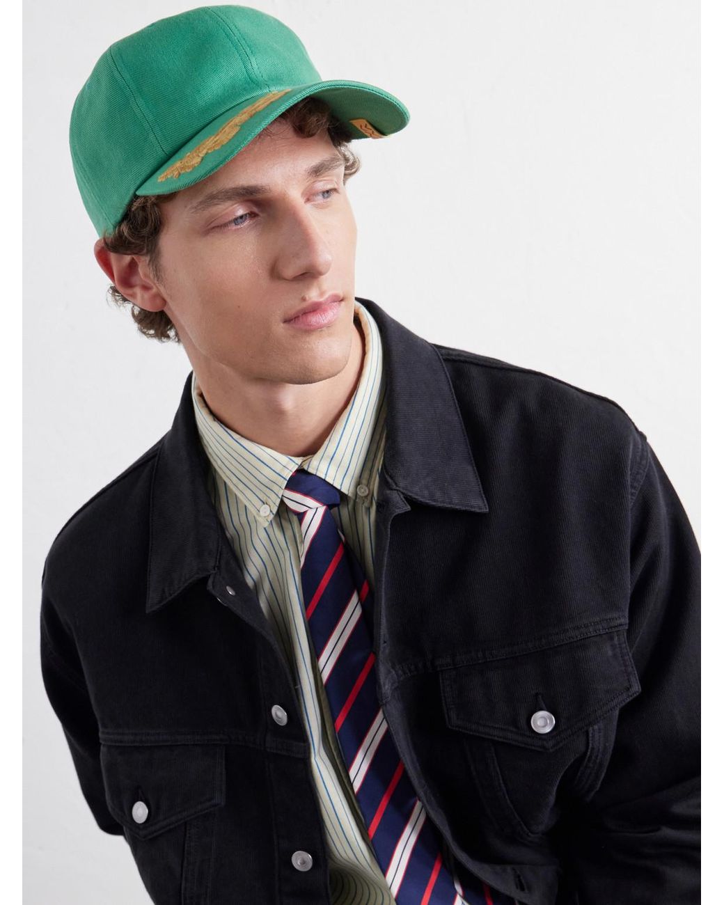 Visvim Green Excelsior Ii Embroidered Cotton-Canvas Cap for men