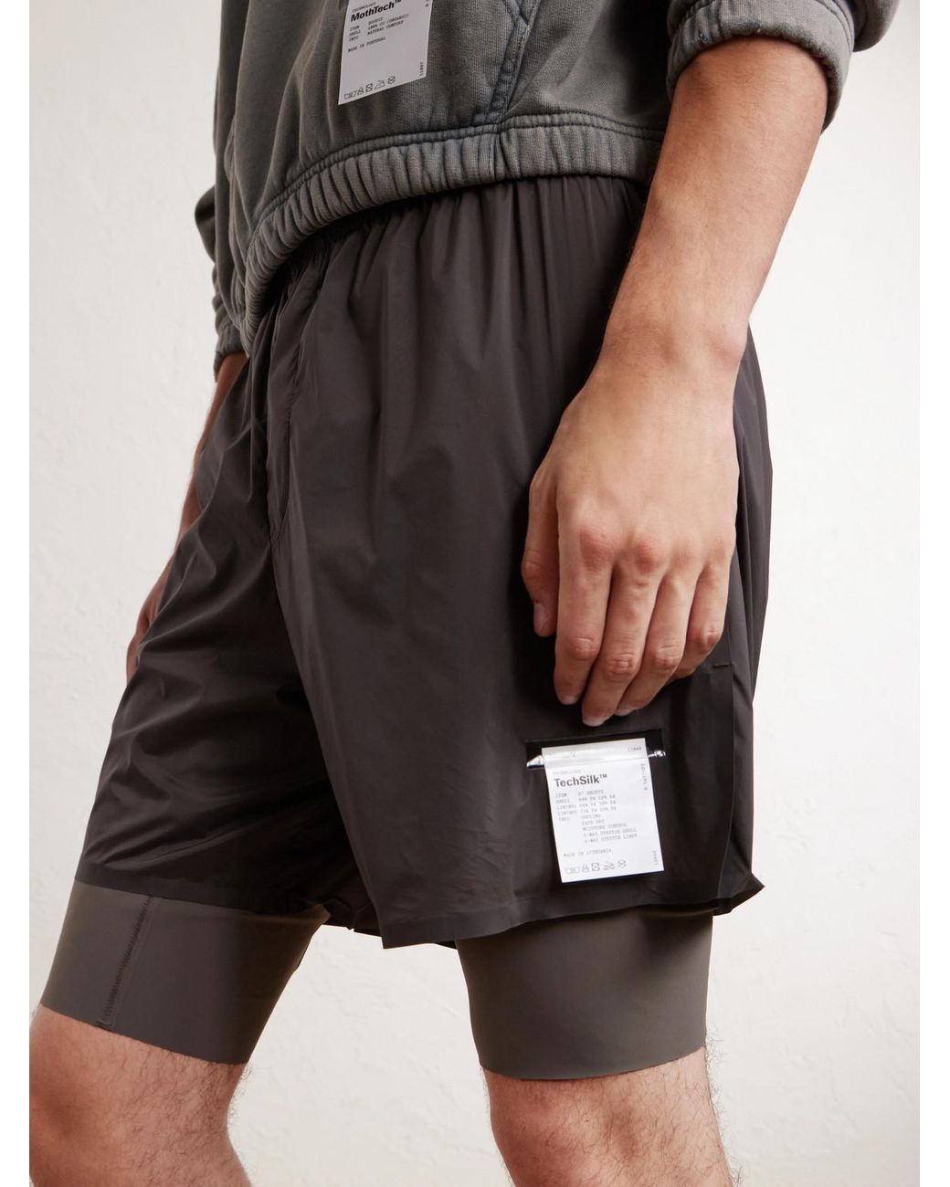 Satisfy Gray Slim-Fit Layered 8&Quot; Techsilk And Justice&Trade; Coldblack&Reg; Shorts for men