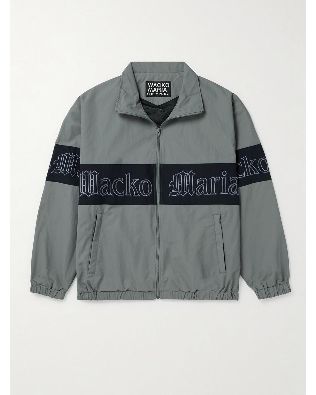 Wacko Maria Logo-Embroidered Colour-Block Nylon Track Jacket in