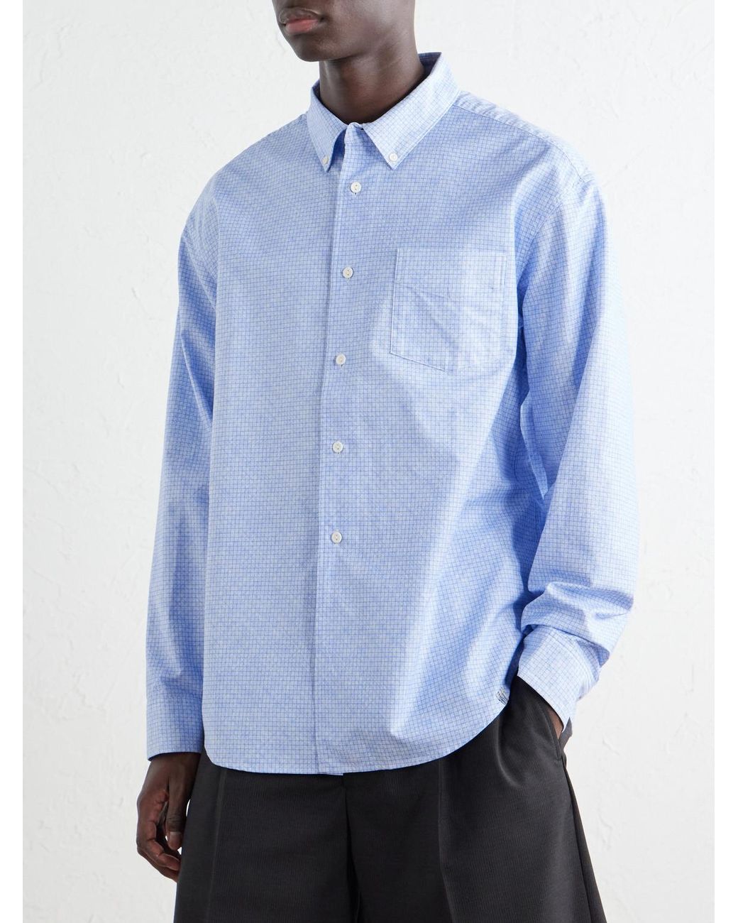 Visvim Blue Beiler Checked Cotton Oxford Shirt for men