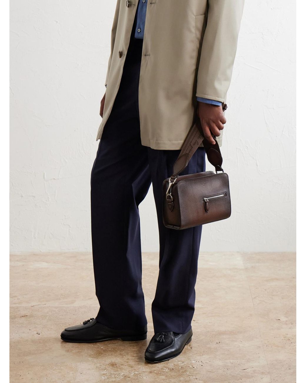 Berluti Brown Journalier Xs Leather Messenger Bag for men