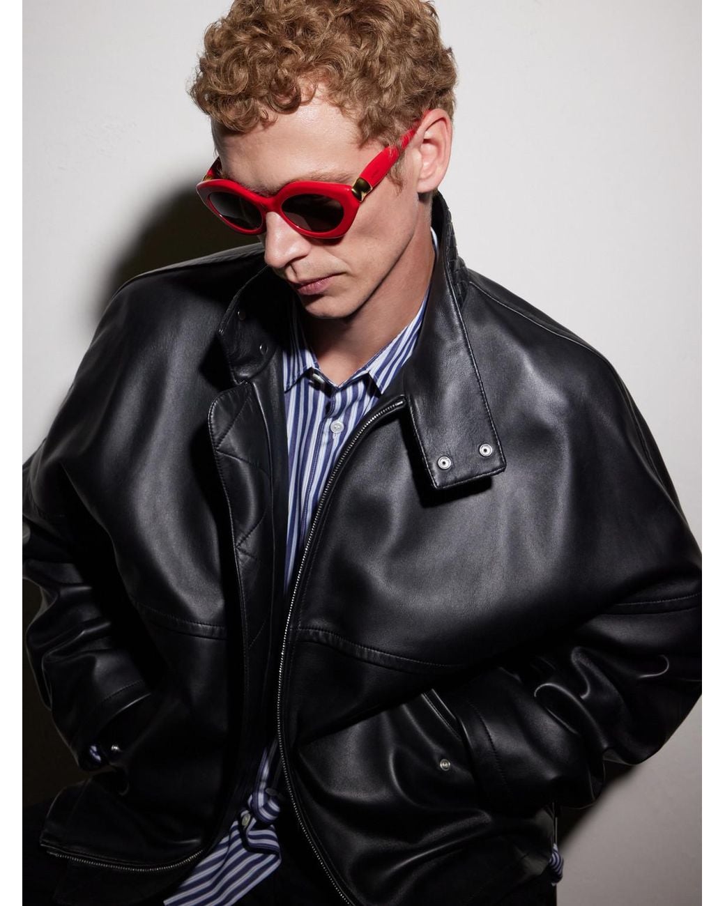 Loewe Red Coil Round-Frame Acetate Sunglasses for men