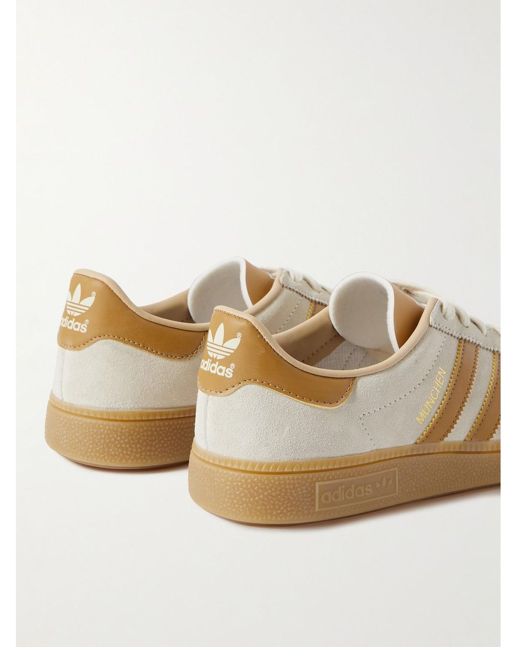 adidas Originals Munchen Leather-trimmed Suede Sneakers in Natural for Men  | Lyst Australia