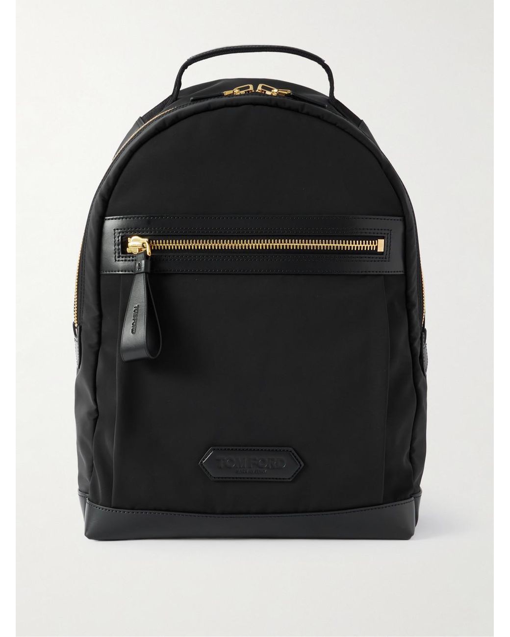 Tom Ford Black Leather-Trimmed Shell Backpack for men
