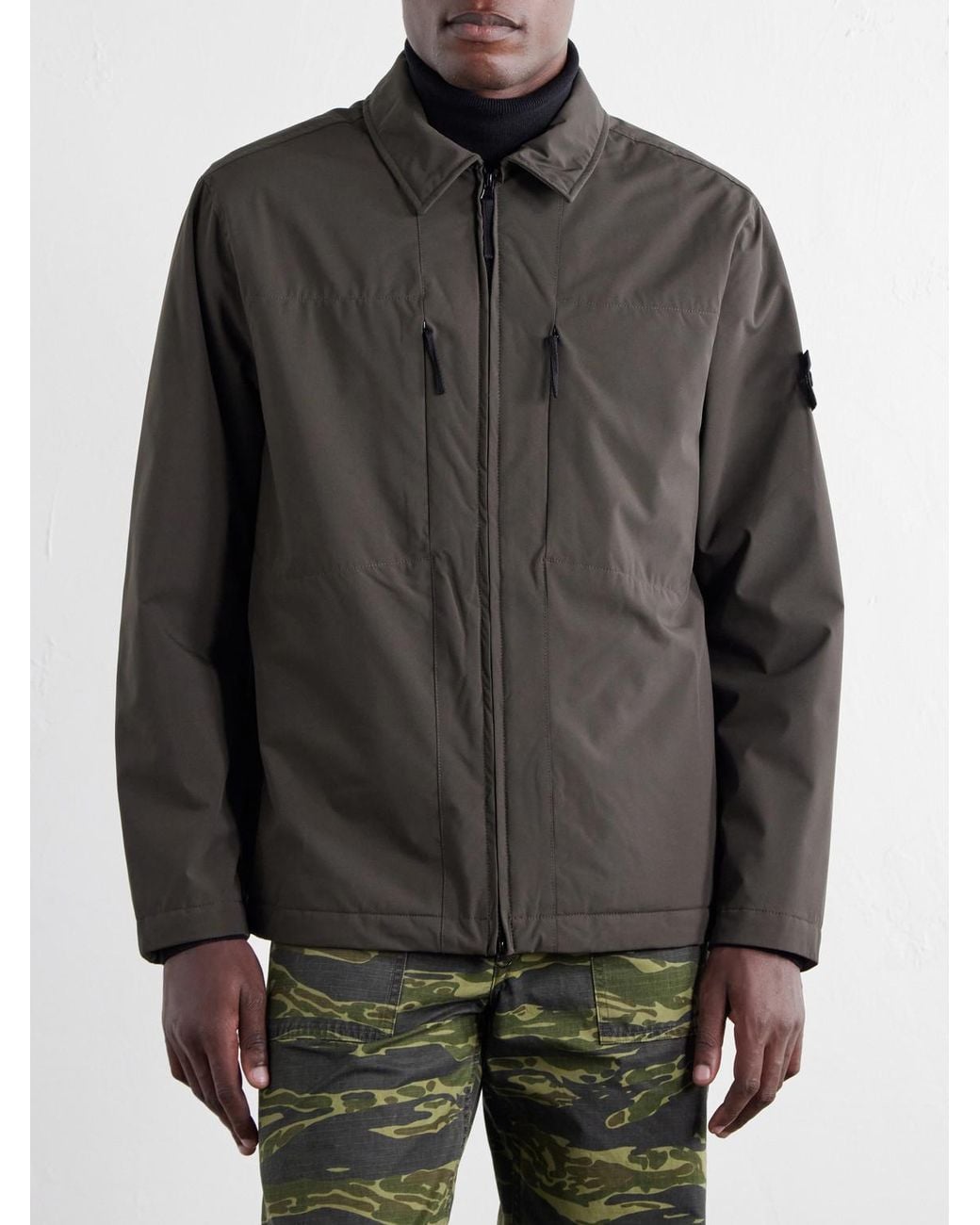 Stone Island Gray Recycled Shell-R_E.Dye Padded Jacket for men