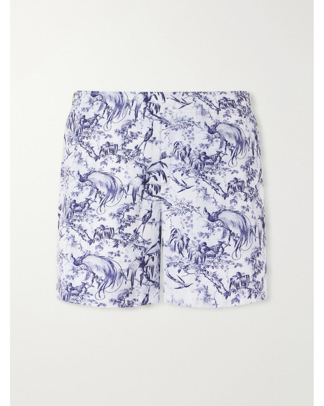Orlebar Brown Blue Bulldog Passetto Straight-Leg Mid-Length Printed Swim Shorts for men