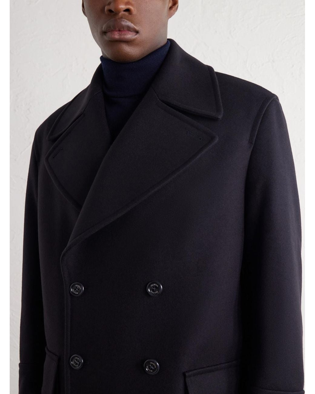 Valstar Blue Clifford Double-Breasted Wool-Blend Felt Coat for men