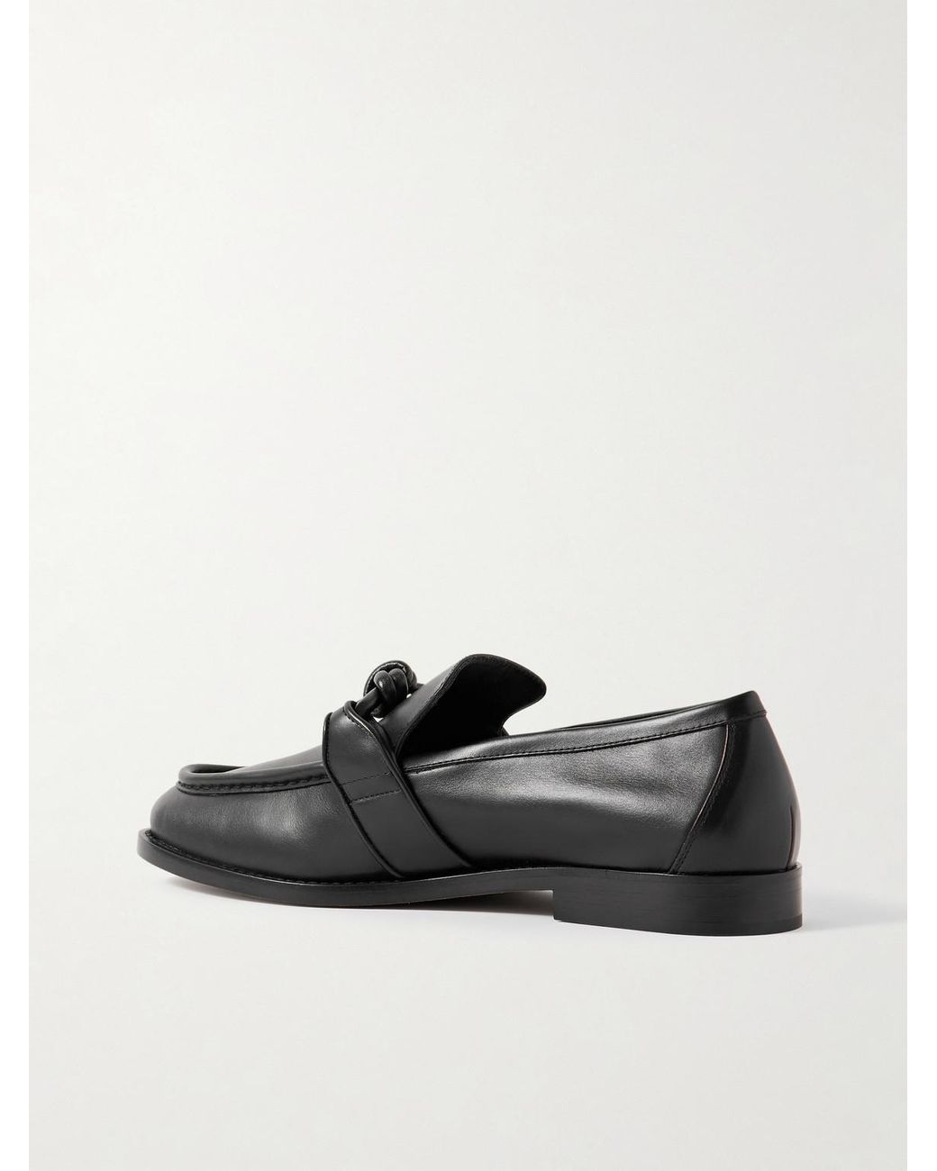 Bottega Veneta Black Astaire Knot-Detailed Leather Loafers for men