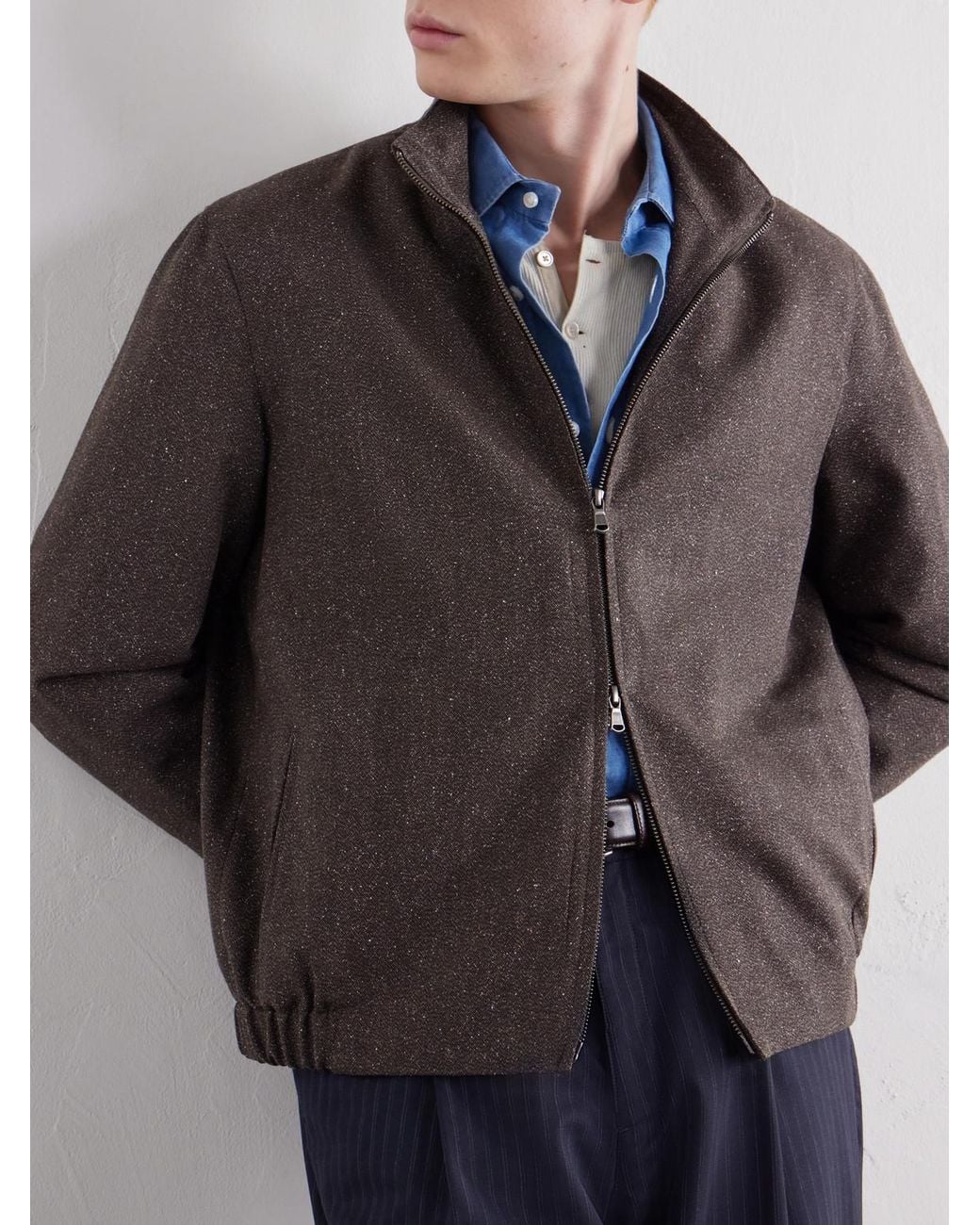 Sunspel Brown Donegal Wool And Silk-tweed Jacket for men