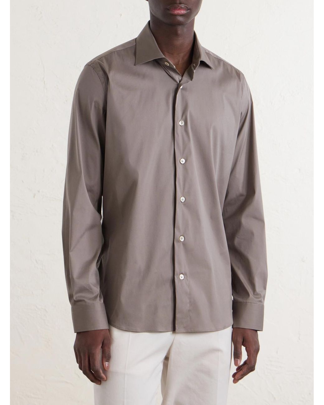 Eleventy Gray Cotton-blend Shirt for men