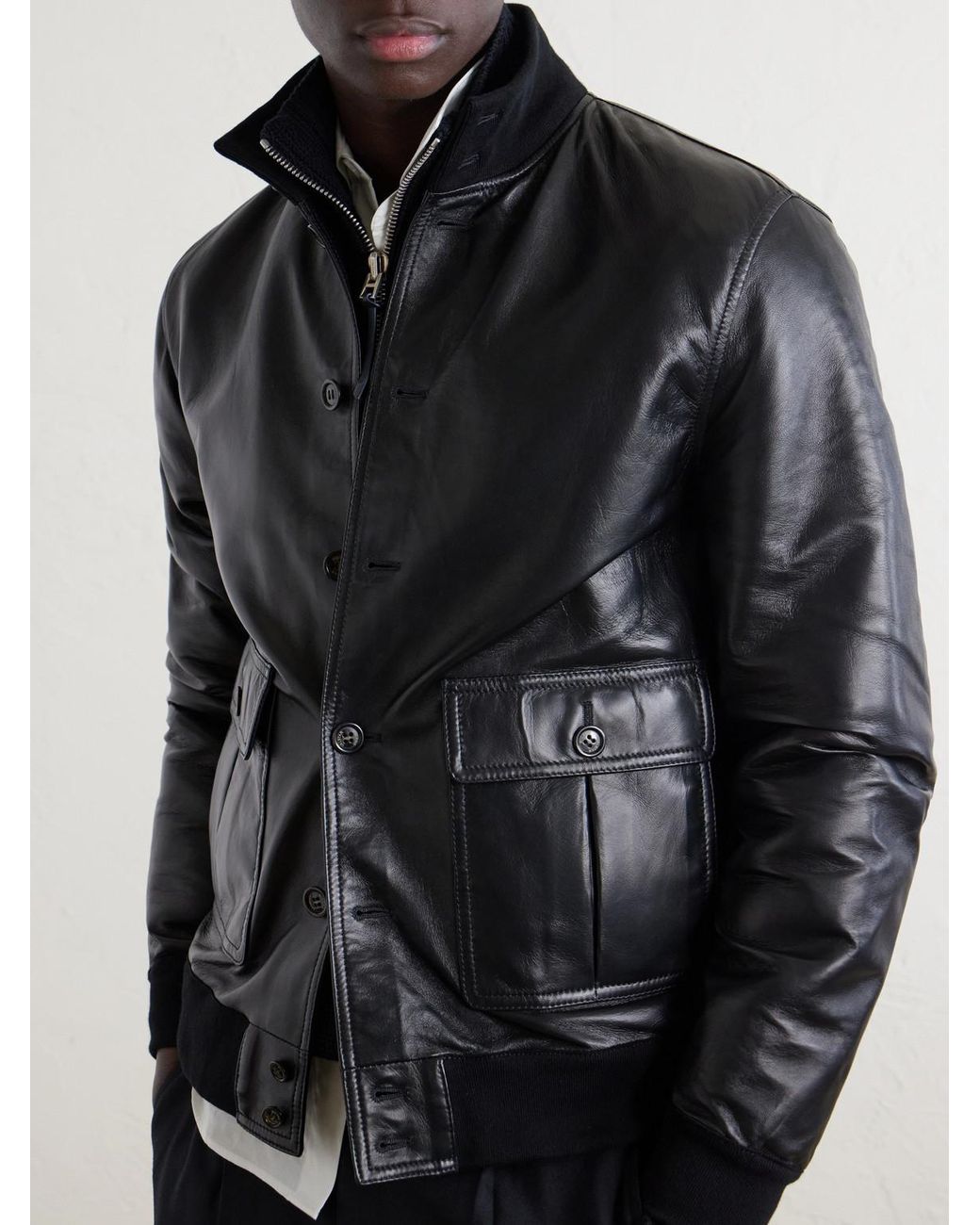 Valstar Black Ino Leather Jacket for men