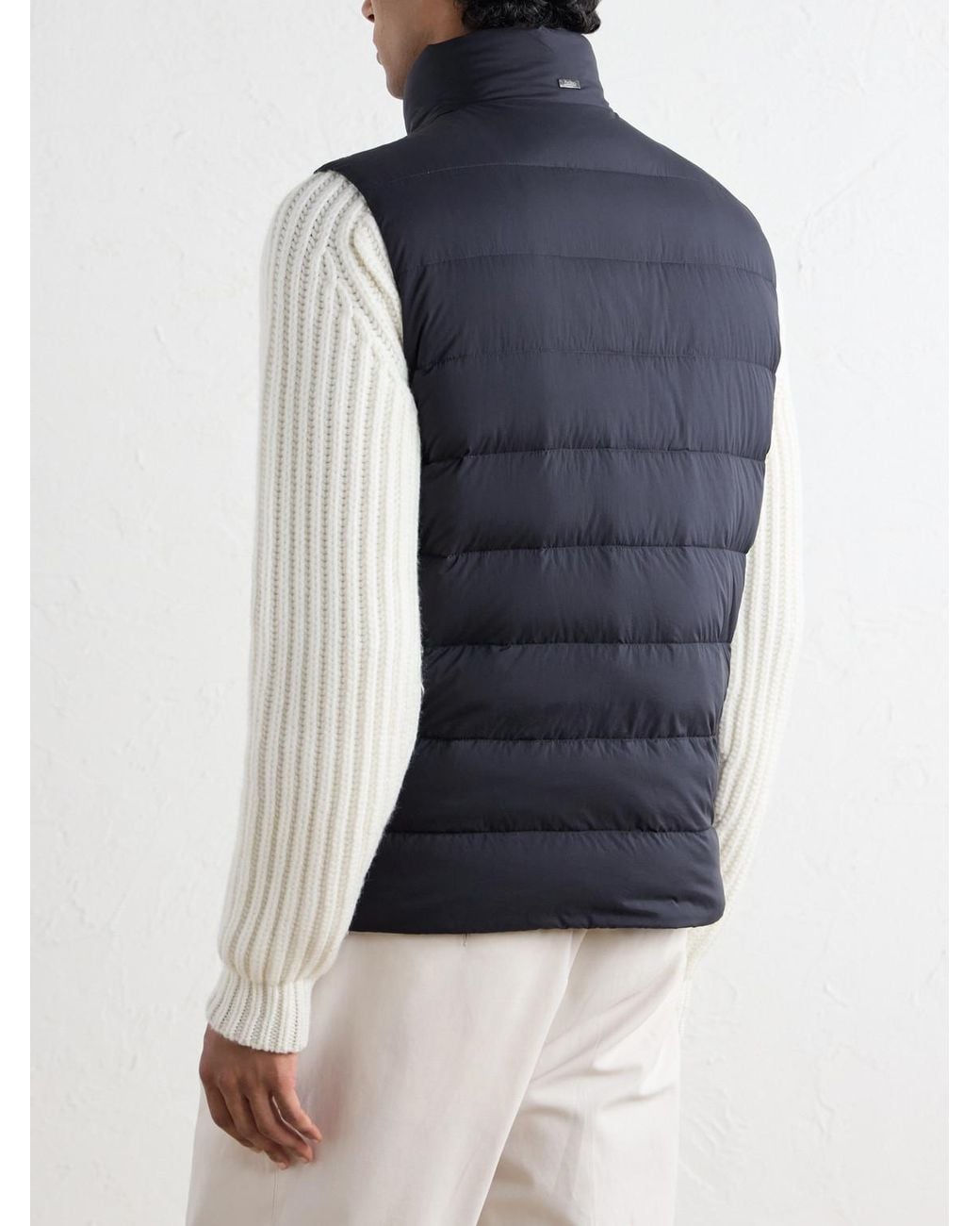 Herno Blue Ecoage Quilted Padded Down Gilet for men