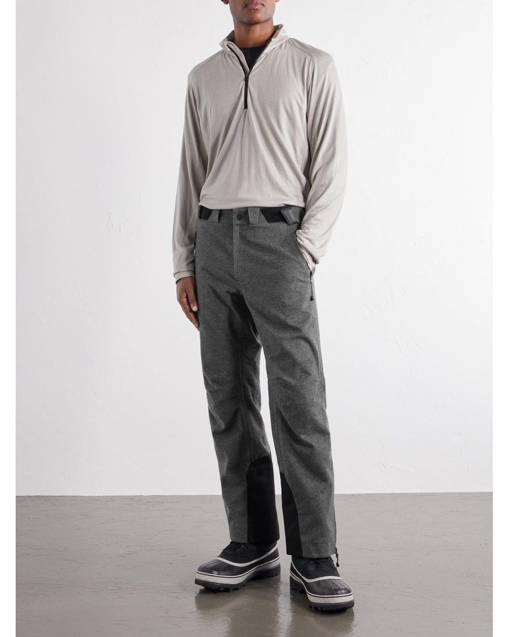 Sease Gray Indren Layered Cashmere Padded Ski Pants for men