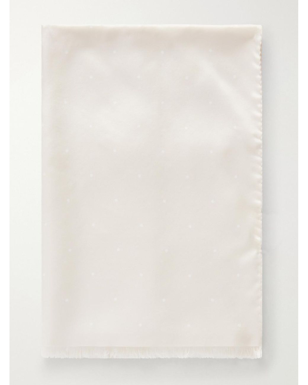 Favourbrook Natural Polka-Dot Silk-Twill Scarf for men