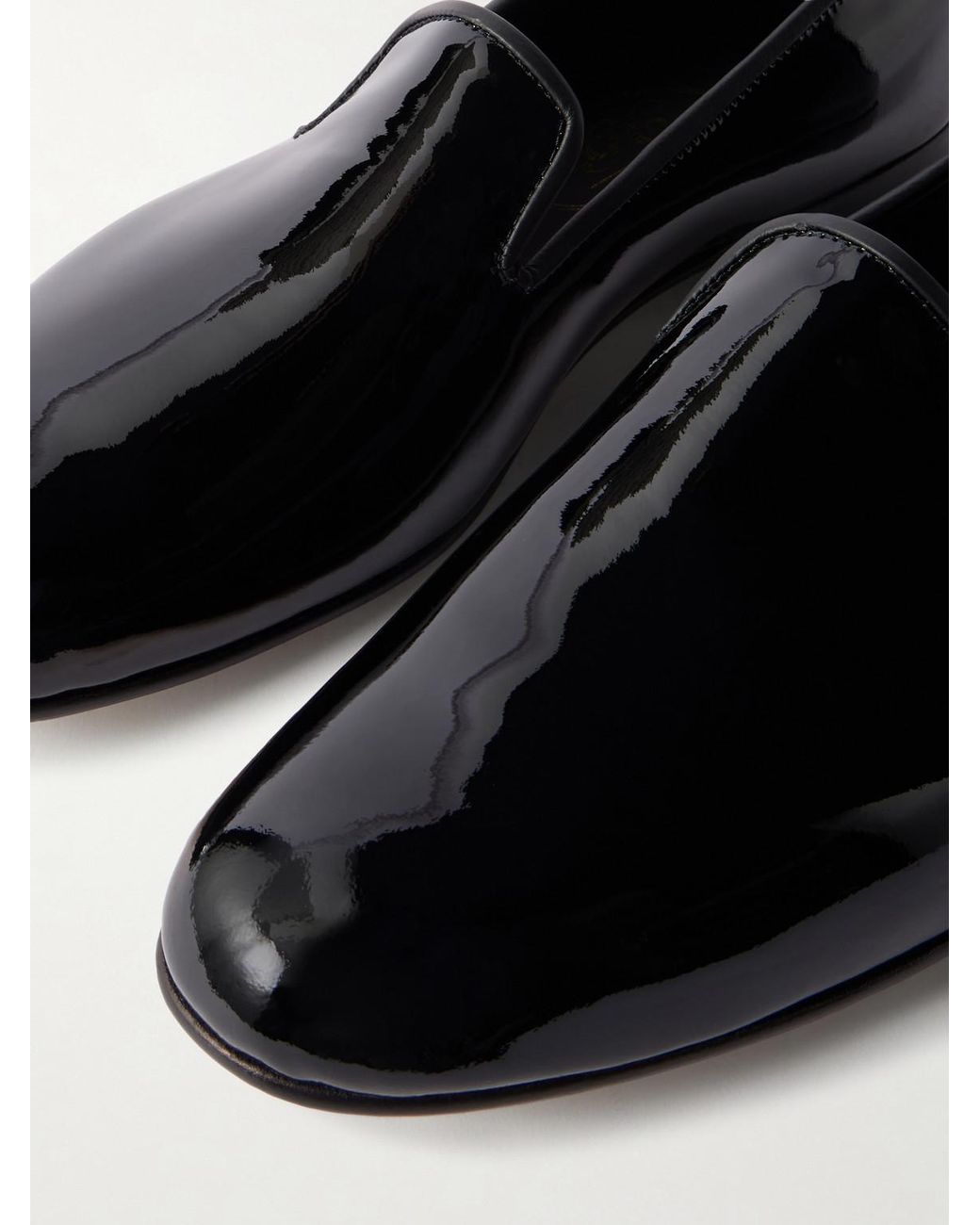 George Cleverley Black Albert Patent-Leather Slippers for men