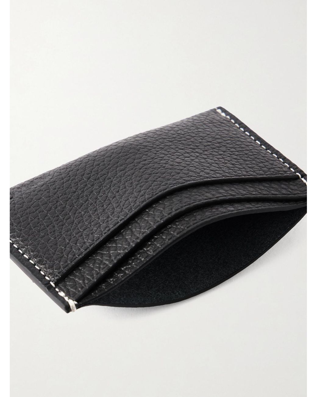 NN07 Black Kard 90023 Full-Grain Leather Cardholder for men