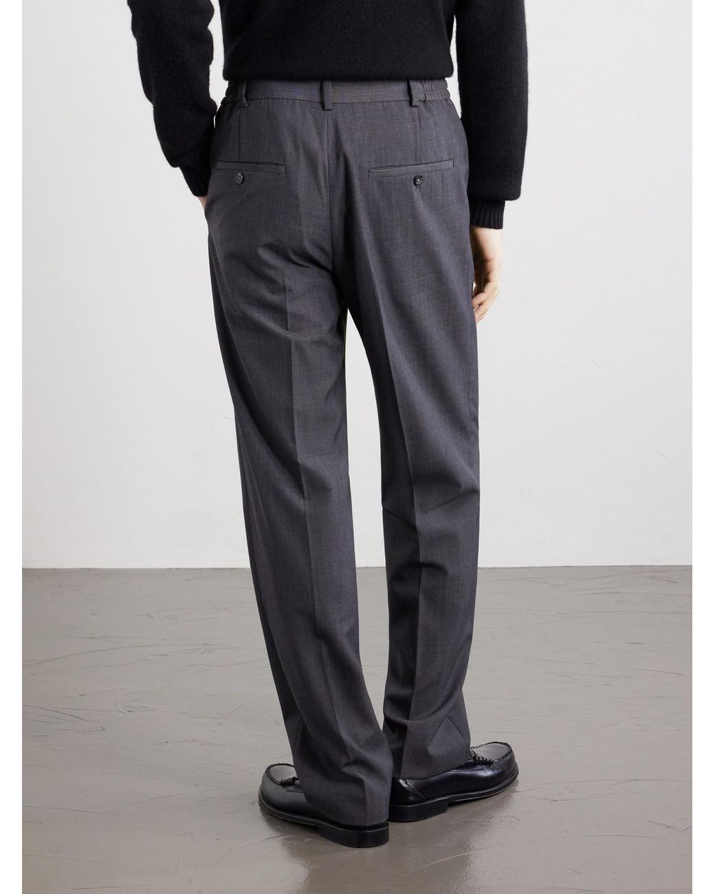 A.P.C. Gray Dylan Straight-leg Wool-blend Grain De Poudre Trousers for men
