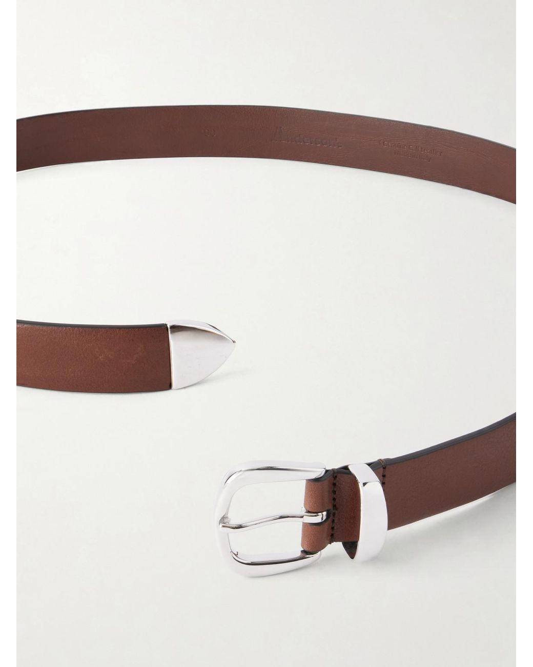 Andersons Brown 2Cm-Tone And Leather Belt for men