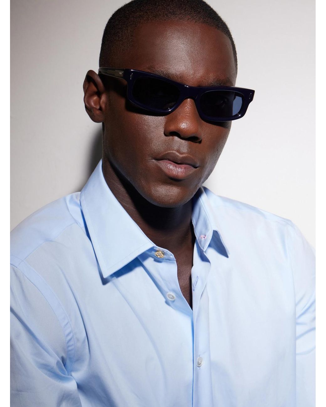 Jacques Marie Mage Blue Initials Square-Frame Acetate Sunglasses for men