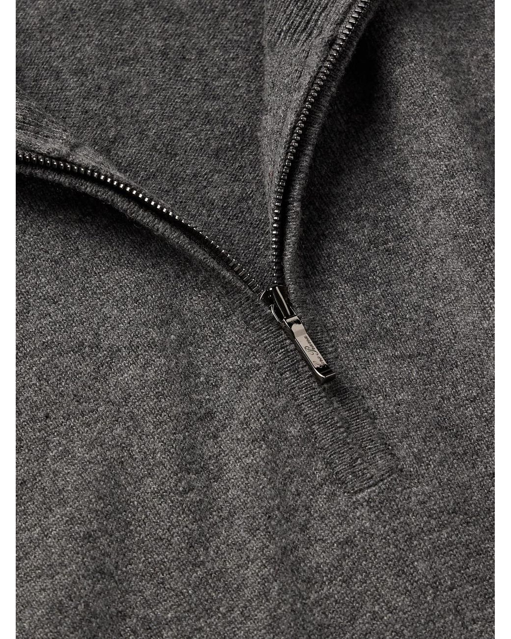 Loro Piana Gray Slim-Fit Baby Cashmere Half-Zip Sweater for men