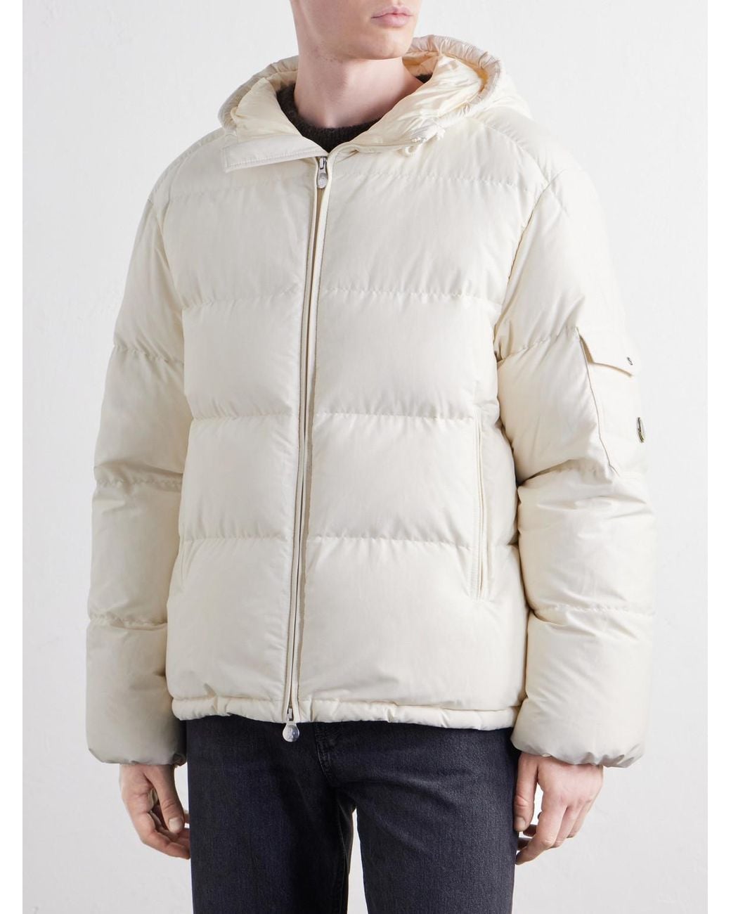 Moncler Natural Himalaya Hooded Quilted Cotton-Blend Shell Down Jacket for men