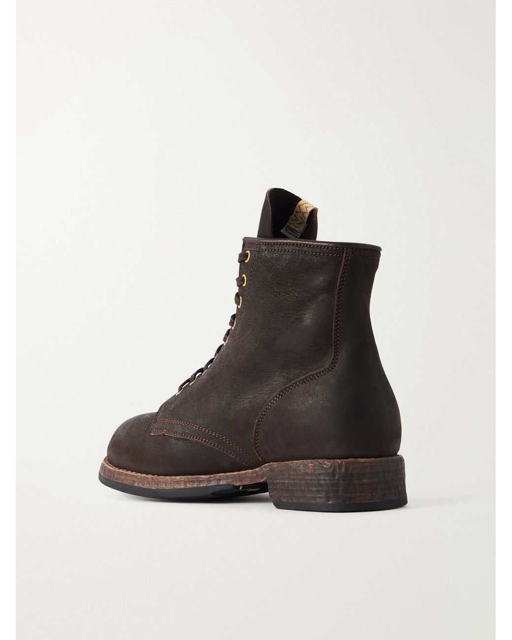 Visvim Black Brigadier Leather Lace-Up Boots for men