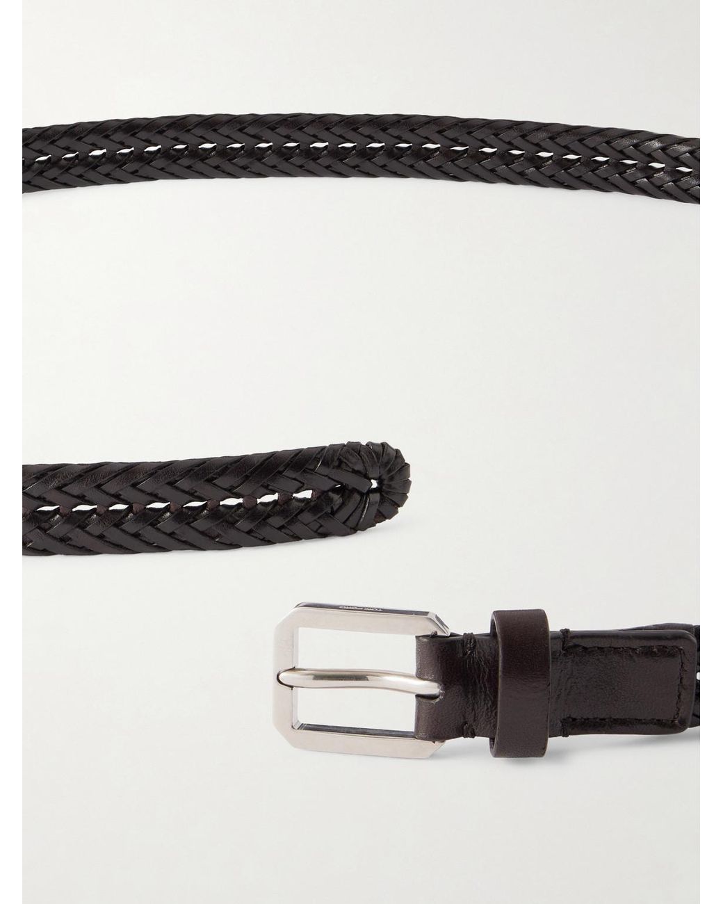 Tom Ford Black 2Cm Woven Leather Belt for men